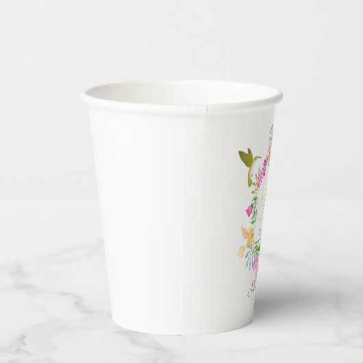 Monogramm des Blumengartens Pappbecher (Rechts)