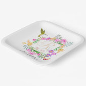 Monogramm des Blumengartens Pappteller (Gewinkelt)