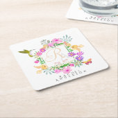 Monogramm des Blumengartens Rechteckiger Pappuntersetzer (angewinkelt)