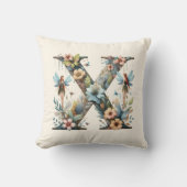 Monogramm des Blumengrabens X Kissen (Vorderseite)