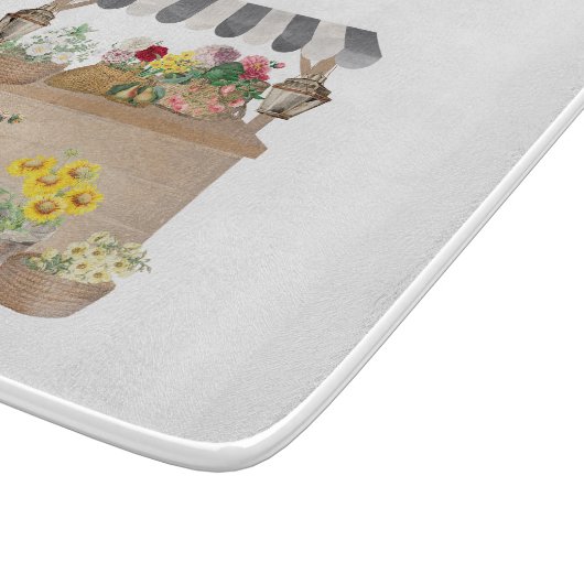 Monogramm des Blumenkartons für Aquarellbauern Schneidebrett (Ecke)