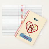 Monogramm des Blumenkohls - Name mit Letter H Notizblock (Innen)