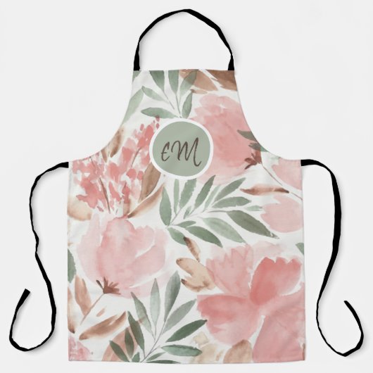 Monogramm des Blumenmusters Schürze (Vorderseite)