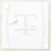 Monogramm des Botanischen Roten Kardinals Glasuntersetzer (Rückseite)