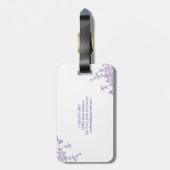 Monogramm des botanischen Violett-Wappen Gepäckanhänger (Rückseite vertikal)