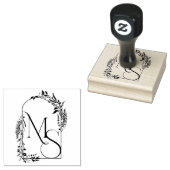 Monogramm des botanischen Wappen | Personalisierte Gummistempel (Stempel)