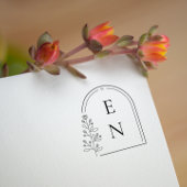 Monogramm des botanischen Wappen | Personalisierte Gummistempel