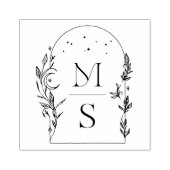 Monogramm des botanischen Wappen | Personalisierte Gummistempel (Prägung)