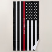 Monogramm des Brandbekämpfers der Thunfischrouten Strandtuch (Vorderseite)