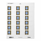 Monogramm des braunen und blauen Zebra-Musters Adressaufkleber (Vorne)