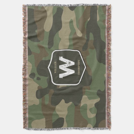 Monogramm des Camouflage Green Camouflage Arms Decke (Vorderseite Vertikal)
