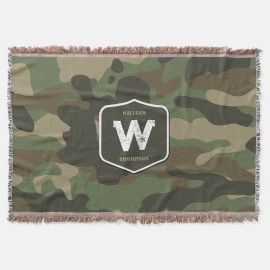 Monogramm des Camouflage Green Camouflage Arms Decke (Vorderseite)