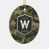 Monogramm des Camouflage Green Camouflage Arms Keramik Ornament (Rechts)