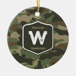 Monogramm des Camouflage Green Camouflage Arms Keramik Ornament