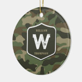 Monogramm des Camouflage Green Camouflage Arms Keramik Ornament (Links)