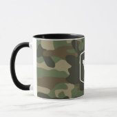 Monogramm des Camouflage Green Camouflage Arms Tasse (Links)