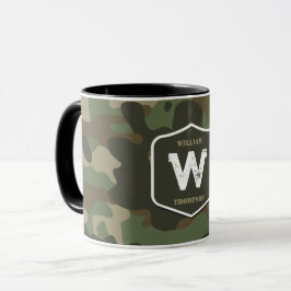 Monogramm des Camouflage Green Camouflage Arms Tasse