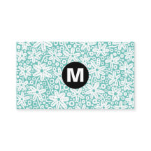 Monogramm des Center Spot - Blume Design - Lt Aqua
