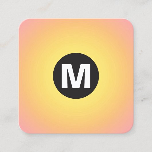 Monogramm des Circle Spot - Gradient - Gelb bis Ro Quadratische Visitenkarte (Vorderseite)