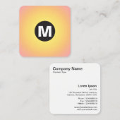 Monogramm des Circle Spot - Gradient - Gelb bis Ro Quadratische Visitenkarte (Vorne/Hinten)