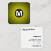Monogramm des Circle Spot - Gradient - Gelb bis Sc Quadratische Visitenkarte (Vorne/Hinten)