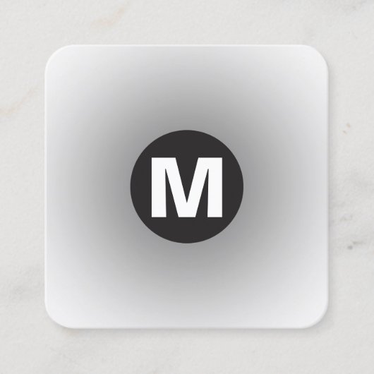 Monogramm des Circle Spot - Gradient - Grau bis We Quadratische Visitenkarte (Vorderseite)