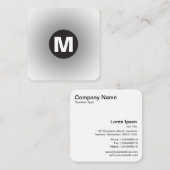 Monogramm des Circle Spot - Gradient - Grau bis We Quadratische Visitenkarte (Vorne/Hinten)