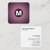 Monogramm des Circle Spot - Gradient - Rosa bis Sc Quadratische Visitenkarte (Vorne/Hinten)