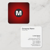 Monogramm des Circle Spot - Gradient - Rot bis Sch Quadratische Visitenkarte (Vorne/Hinten)