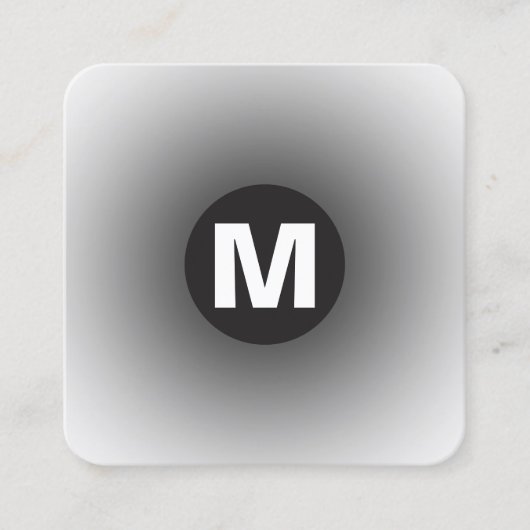 Monogramm des Circle Spot - Gradient - Schwarz bis Quadratische Visitenkarte (Vorderseite)