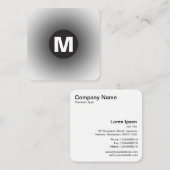 Monogramm des Circle Spot - Gradient - Schwarz bis Quadratische Visitenkarte (Vorne/Hinten)