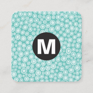 Monogramm des Circle Spot - Spots - Türkis Quadratische Visitenkarte