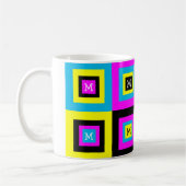 Monogramm des CMYK-Grafikdesigners Kaffeetasse (Links)