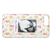 Monogramm des Cocktail-Skizze-Muster-| Case-Mate iPhone Hülle (Rückseite (Horizontal))