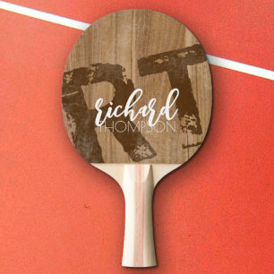 Monogramm des coolen Players (Name + Initiale) aus Tischtennis Schläger