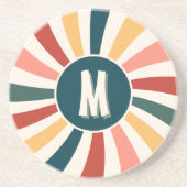 Monogramm des coolen Retro-Musters Getränkeuntersetzer (Vorne)