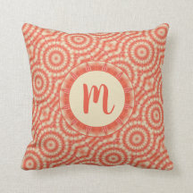Monogramm des Coral Orange Cream Circular Kaleidos