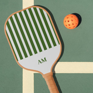 Monogramm des Country Clubs für grüne und weiße St Pickleball Schläger
