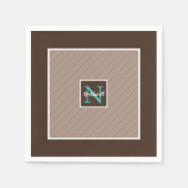 Monogramm des diagonalen Streifenmusters ID596 Serviette (Vorderseite)