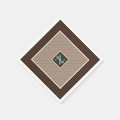Monogramm des diagonalen Streifenmusters ID596 Serviette (Ecke)