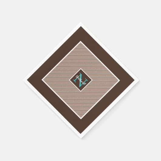 Monogramm des diagonalen Streifenmusters ID596 Serviette (Ecke)