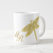 Monogramm des Dragonfly-Designs Jumbo-Tasse (Vorderseite Rechts)