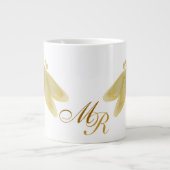 Monogramm des Dragonfly-Designs Jumbo-Tasse (Vorderseite)