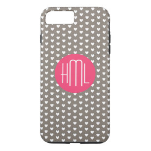 Monogramm des dunkelgrauen und violetten roten Her Case-Mate iPhone Hülle