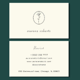 Monogramm des eleganten Blume Line Art-Logos Visitenkarte