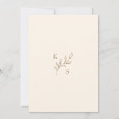 Monogramm des eleganten Greenery Floral Wedding Lo Einladung (Rückseite)