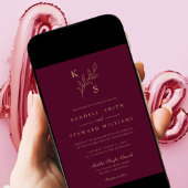 Monogramm des eleganten Greenery Floral Wedding Lo Einladung