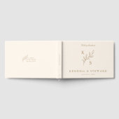 Monogramm des eleganten Greenery Floral Wedding Lo Gästebuch (Voll)