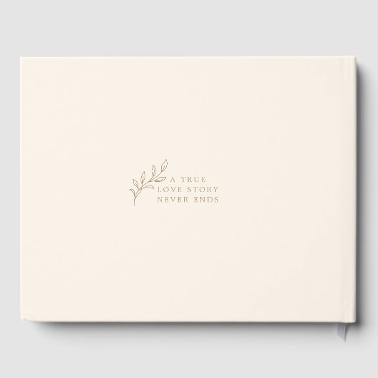 Monogramm des eleganten Greenery Floral Wedding Lo Gästebuch (Rückseite)