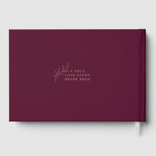 Monogramm des eleganten Greenery Floral Wedding Lo Gästebuch (Rückseite)